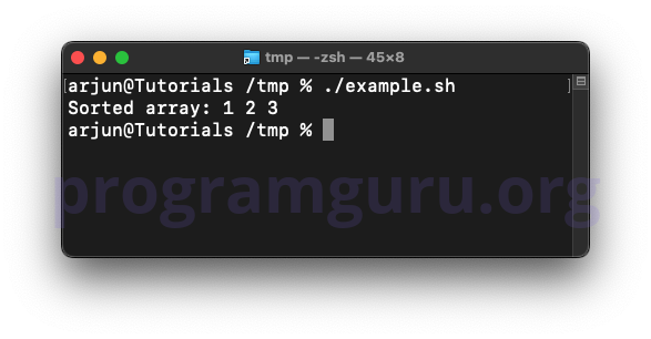 Sort an array of numbers in Bash