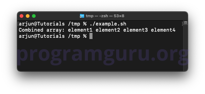 Concatenate two arrays in Bash