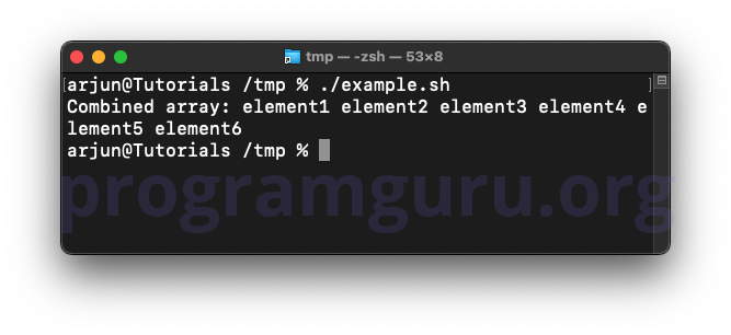 Concatenate multiple arrays in Bash