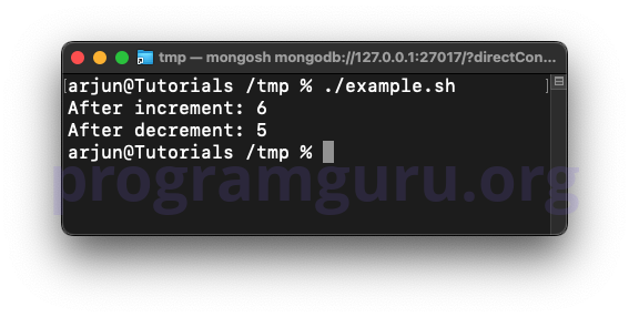 Incrementing and decrementing integers in Bash