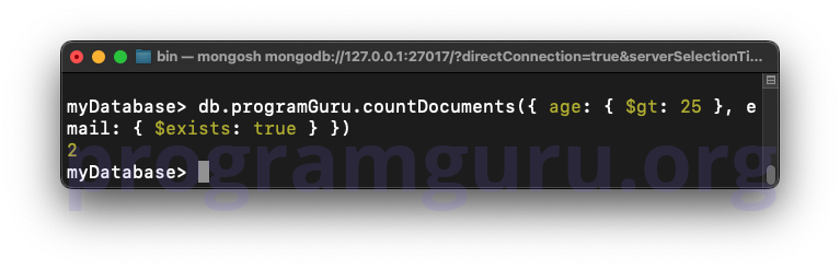 MongoDB Count Documents