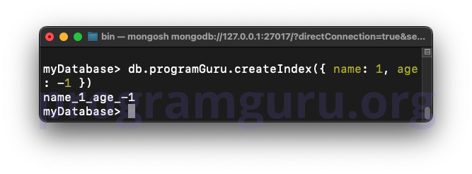 MongoDB Create Index