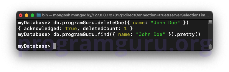 MongoDB Delete Documents