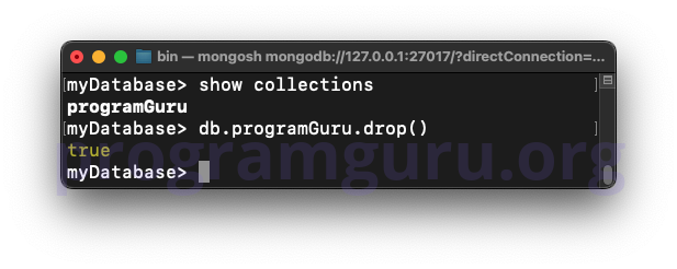 MongoDB Drop Collection