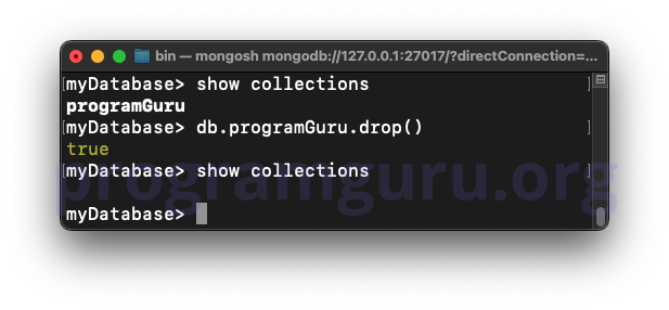 MongoDB Drop Collection