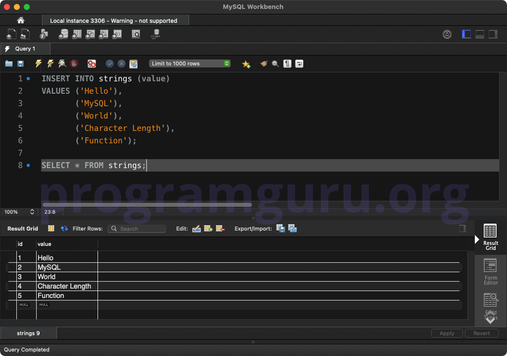 MySQL INSERT INTO TABLE