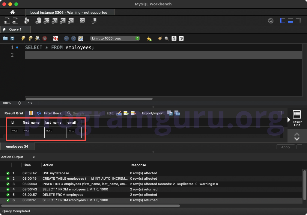 MySQL SELECT FROM TABLE