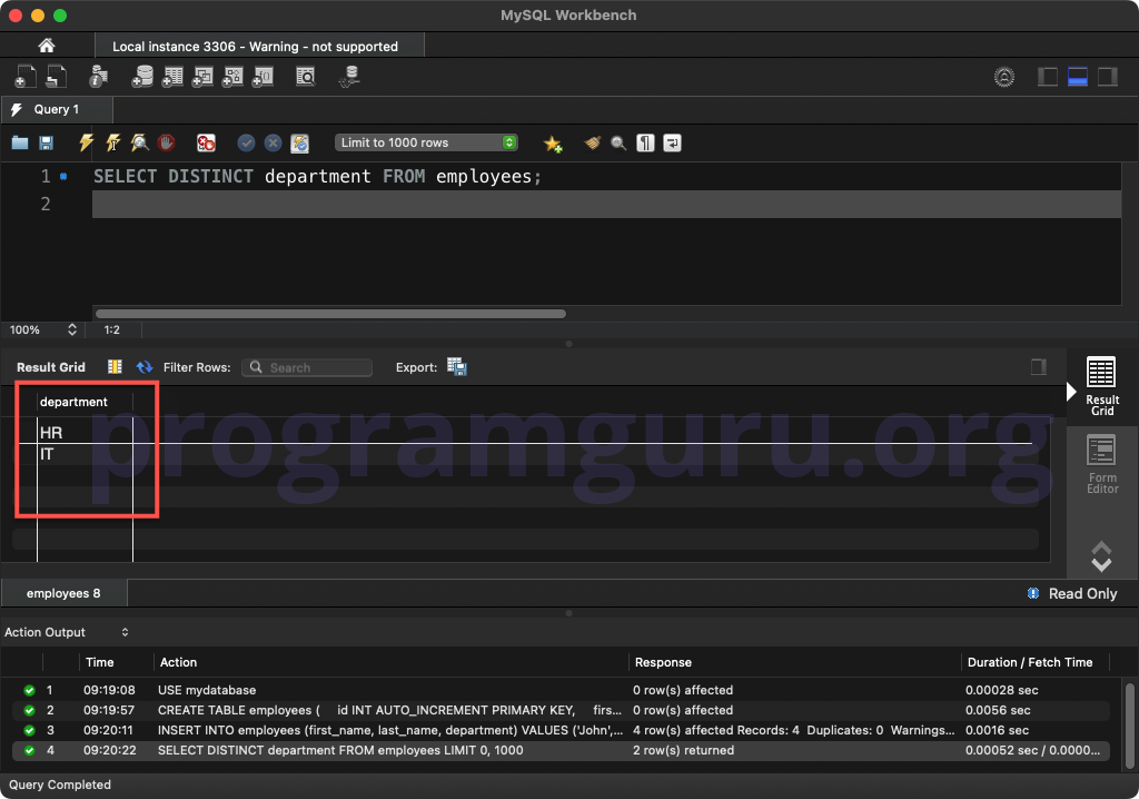 MySQL SELECT DISTINCT SINGLE COLUMN