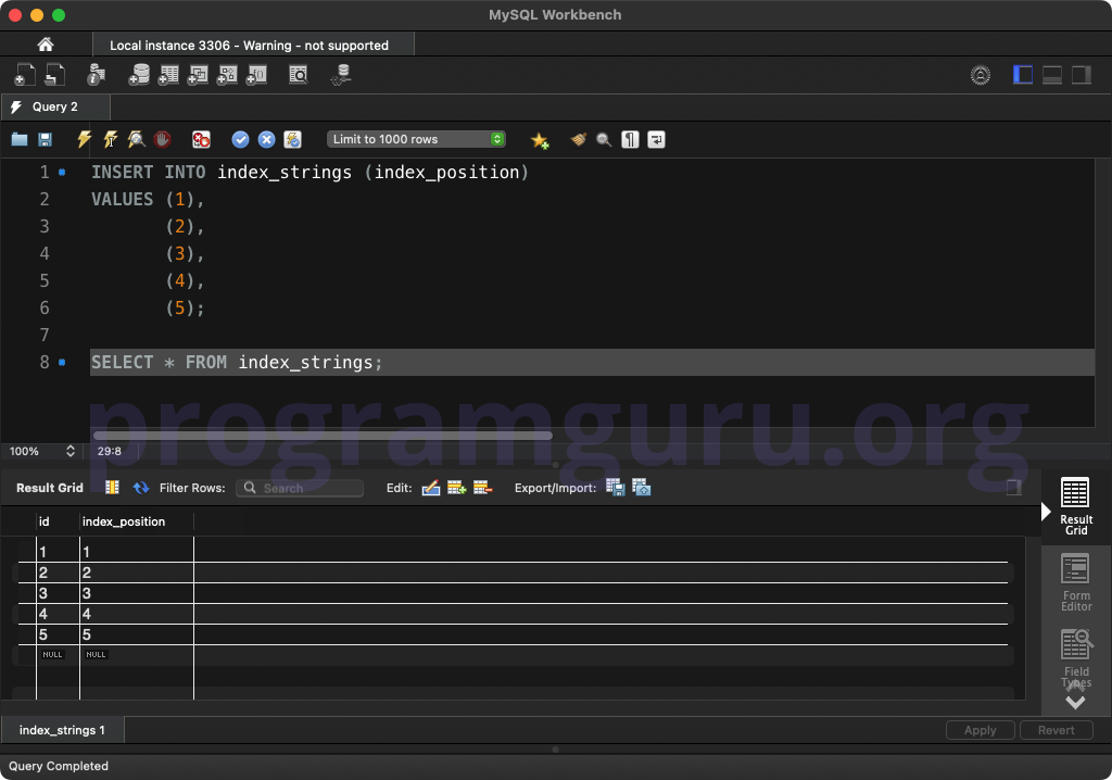 MySQL INSERT INTO TABLE