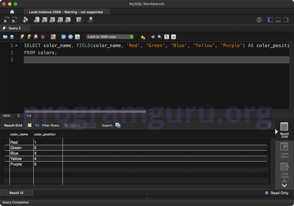 MySQL FIELD() WITH WHERE CLAUSE