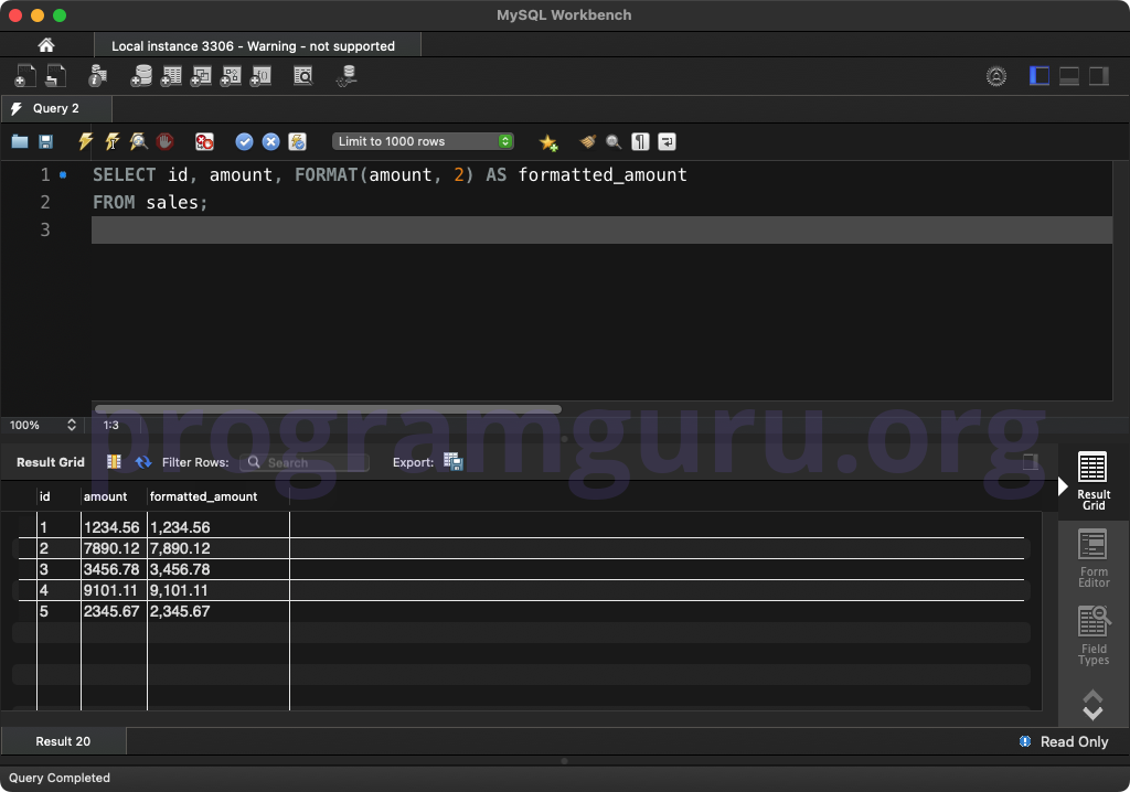 MySQL FORMAT() WITH MULTIPLE COLUMNS