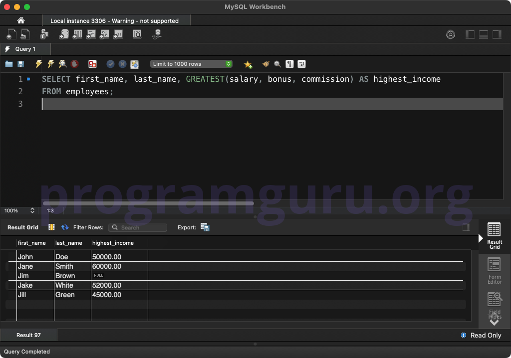 MySQL GREATEST WITH WHERE CLAUSE