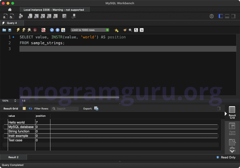 MySQL INSTR() WITH WHERE CLAUSE