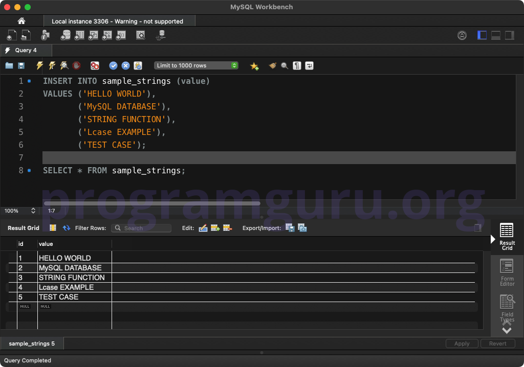 MySQL INSERT INTO TABLE