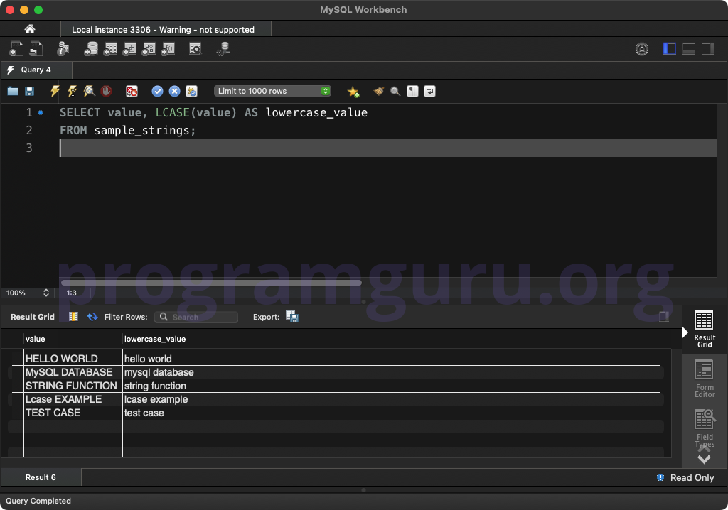 MySQL LCASE() WITH WHERE CLAUSE