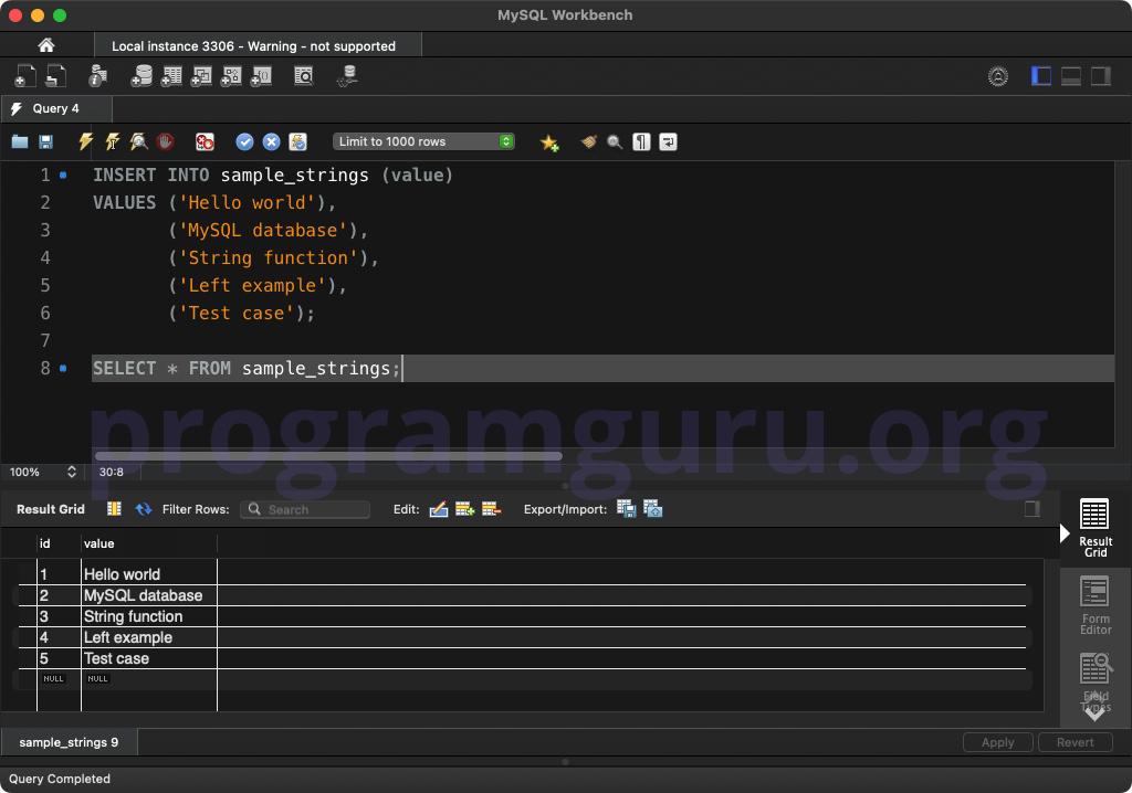 MySQL INSERT INTO TABLE