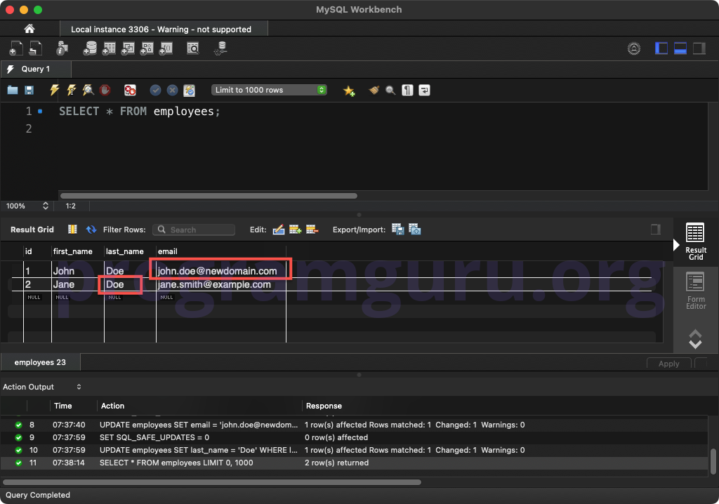 MySQL SELECT FROM TABLE