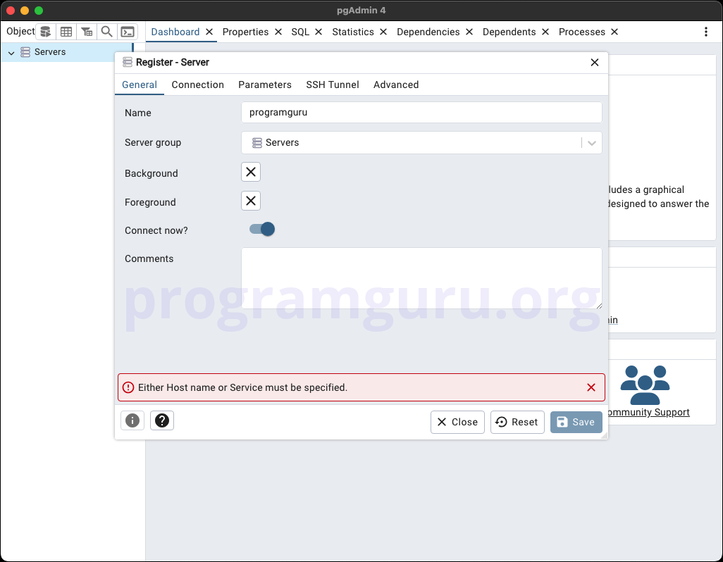 Step 3 - pgAdmin Add Server