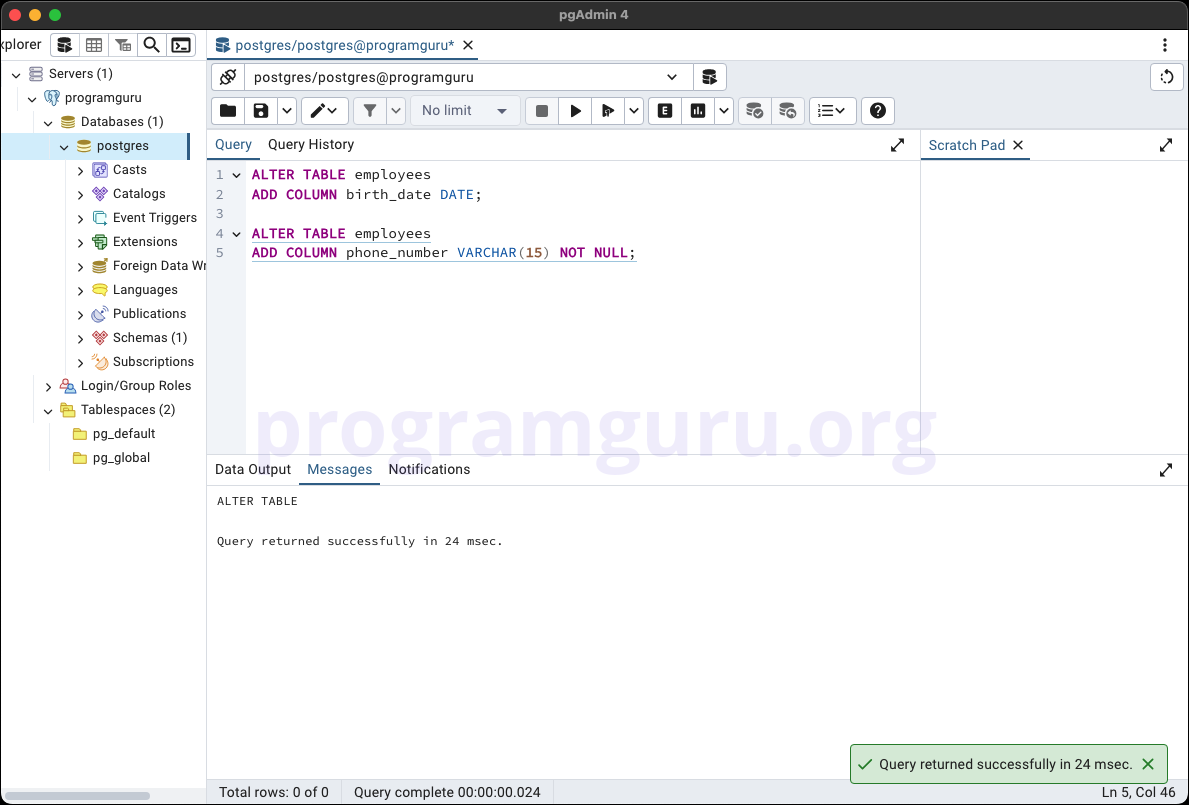 PostgreSQL ADD COLUMN to Table