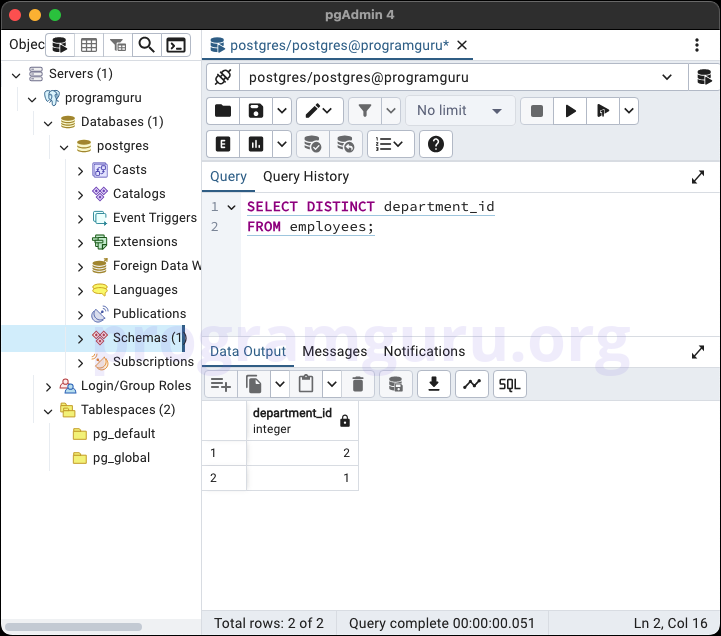 PostgreSQL DISTINCT