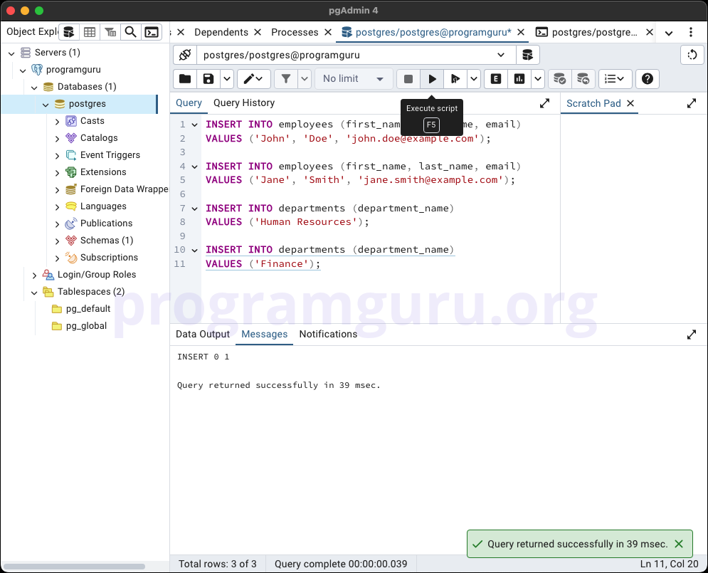 PostgreSQL Show Tables - Step 2