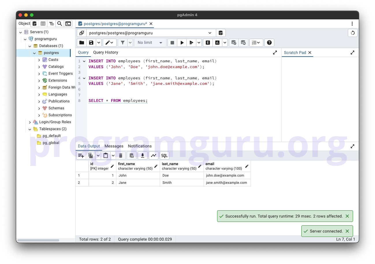 PostgreSQL TRUNCATE TABLE