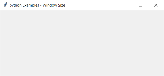 Python Tkinter Set Window Size