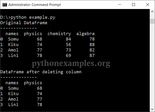 Python Delete Multiple Columns