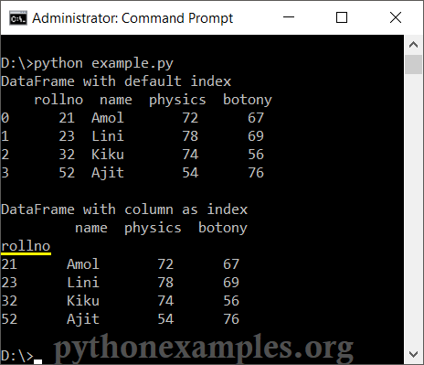 Pandas - Set Column as Index