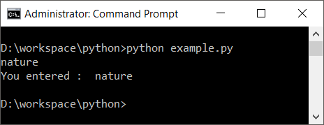 Python input() function - without prompt