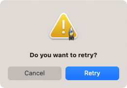 Tkinter messagebox – Ask Retry or Cancel in MacOS