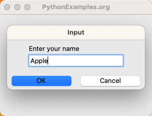Tkinter simpledialog - Prompt for user input - Example - Step 2